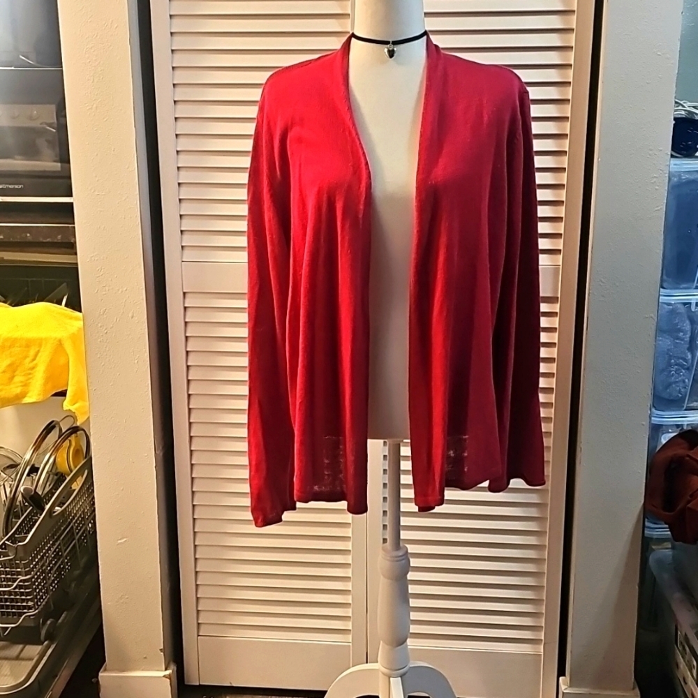 Eileen Fisher 100% Linen Open Front Cardigan, Size L